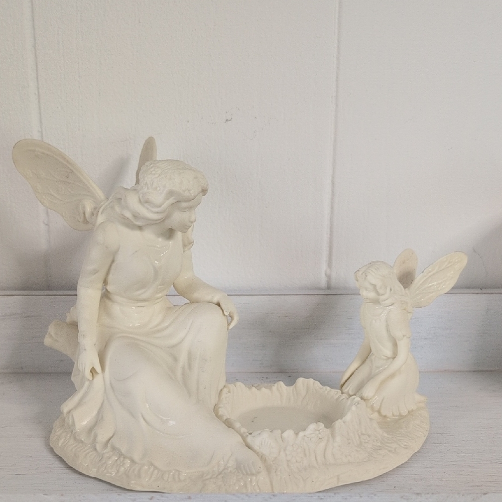 VINTAGE PARTYLITE ARIANA GARDEN MOTHER AND DAUGHTER FAIRY CANDLE HOLDER